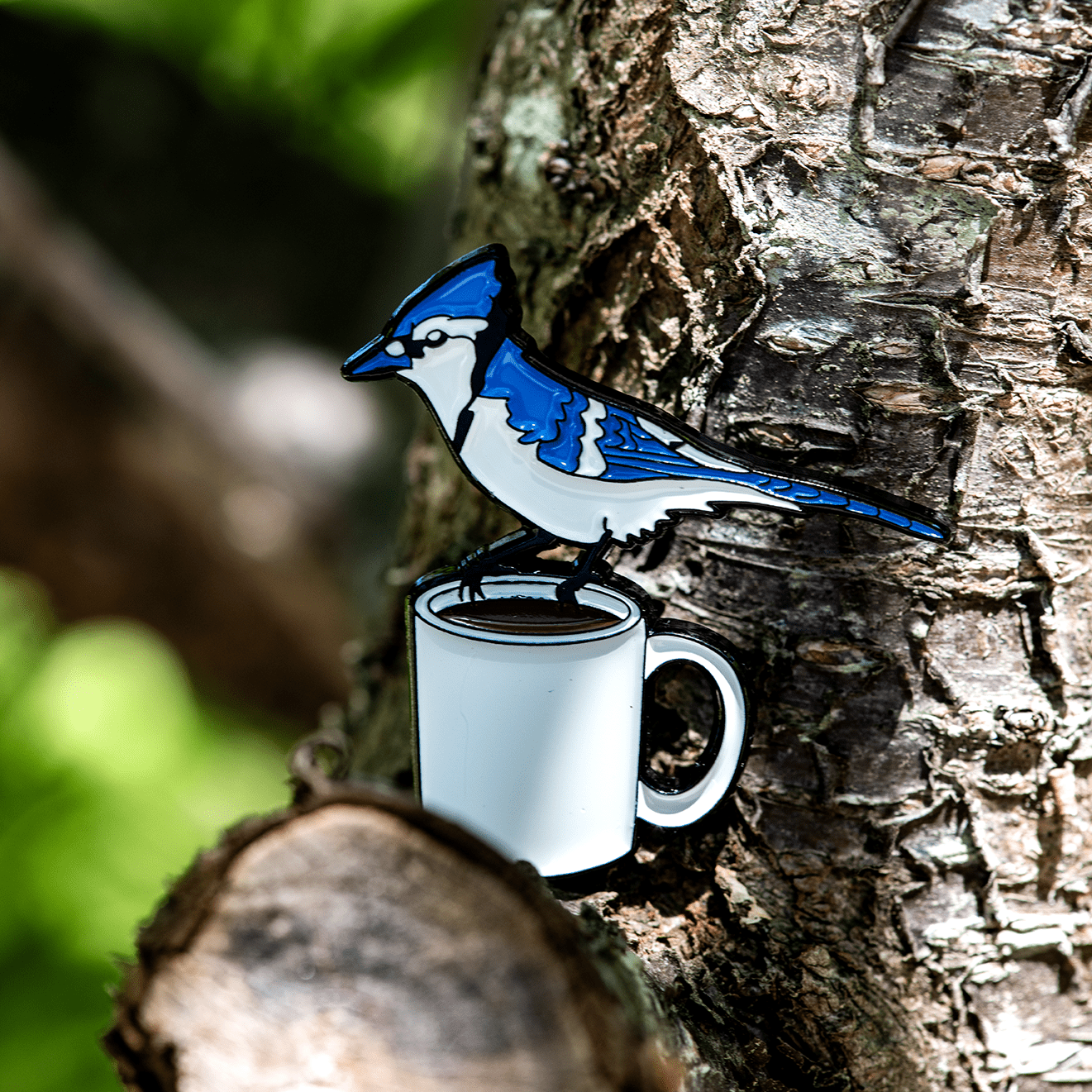 Blue Jay Coffee Club Enamel Pin by The Roving House