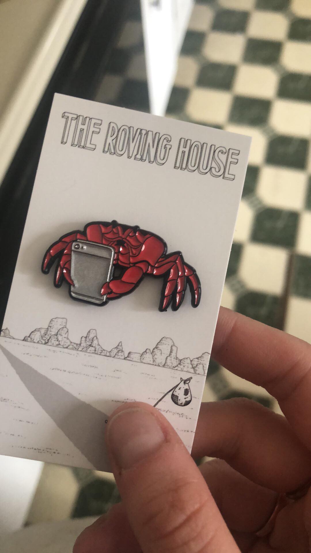 Crab Chat Enamel Pin