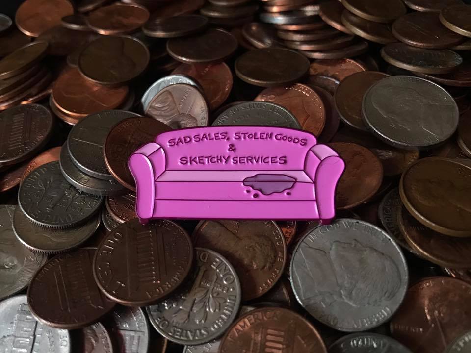 Sad Sales "Squirted Couch" Pin - Limited Edition Pink
