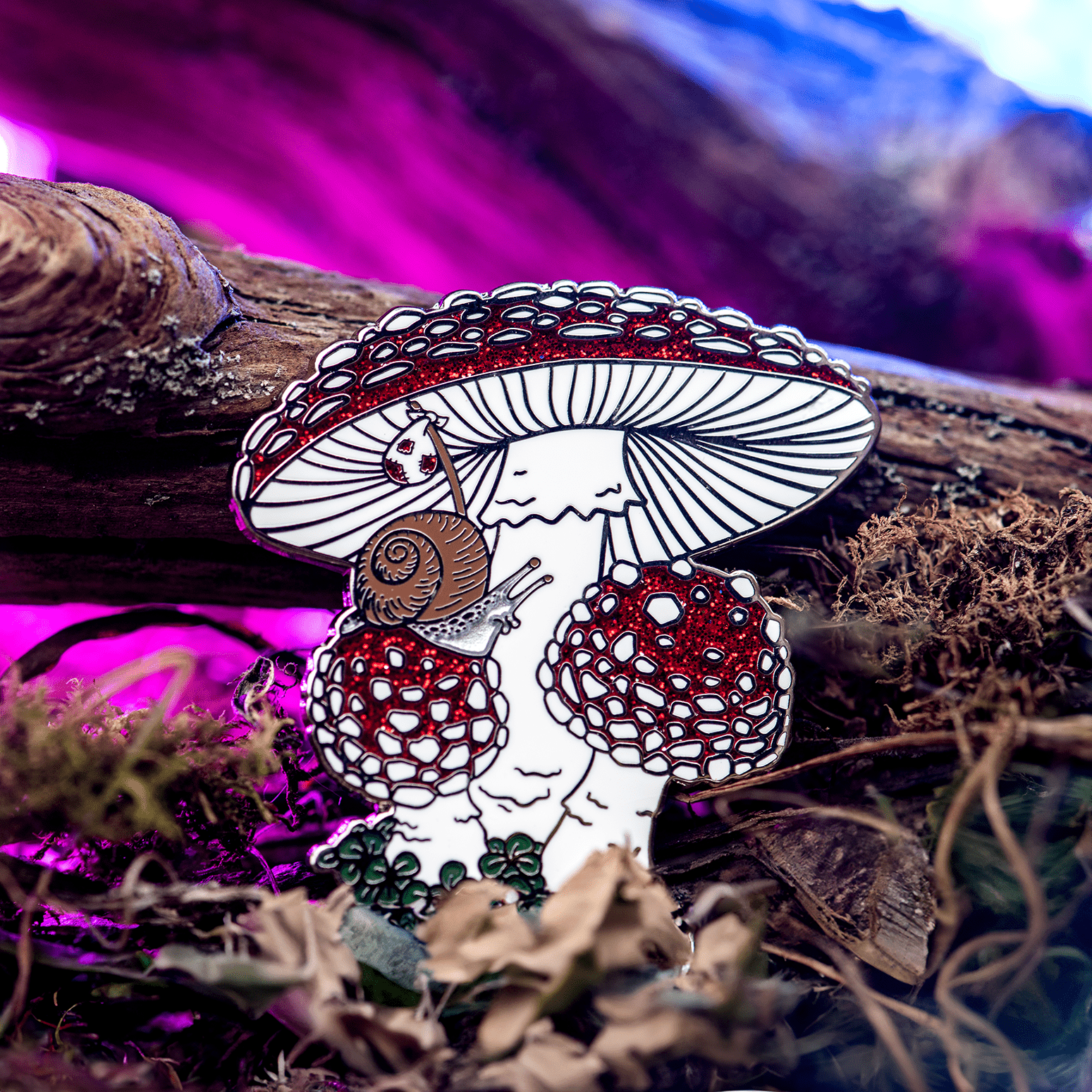 Agaric Adventures Enamel Pin | Holly & Ivy by The Roving House