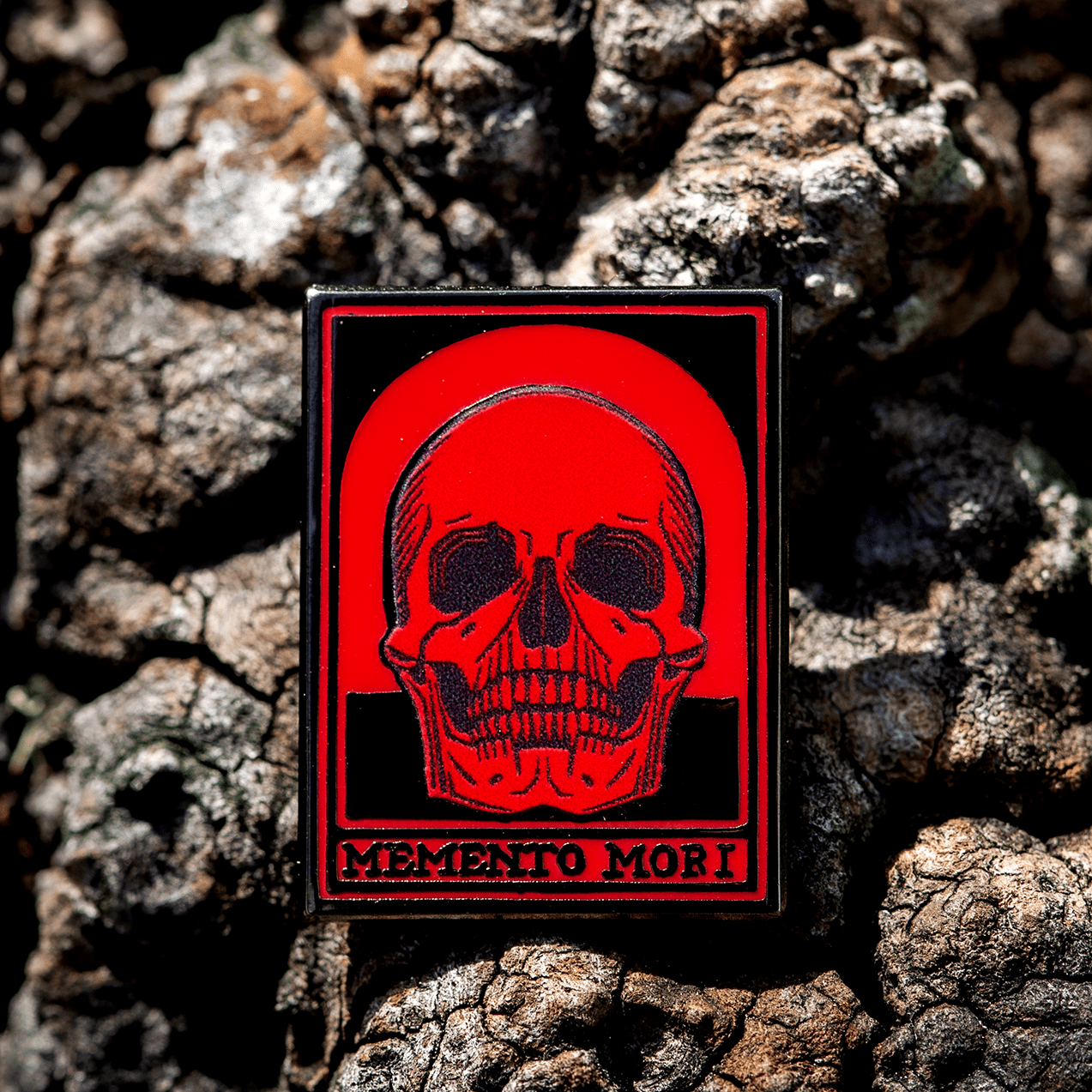 Memento Mori Skull Enamel Pin | Red of Winter by The Roving House