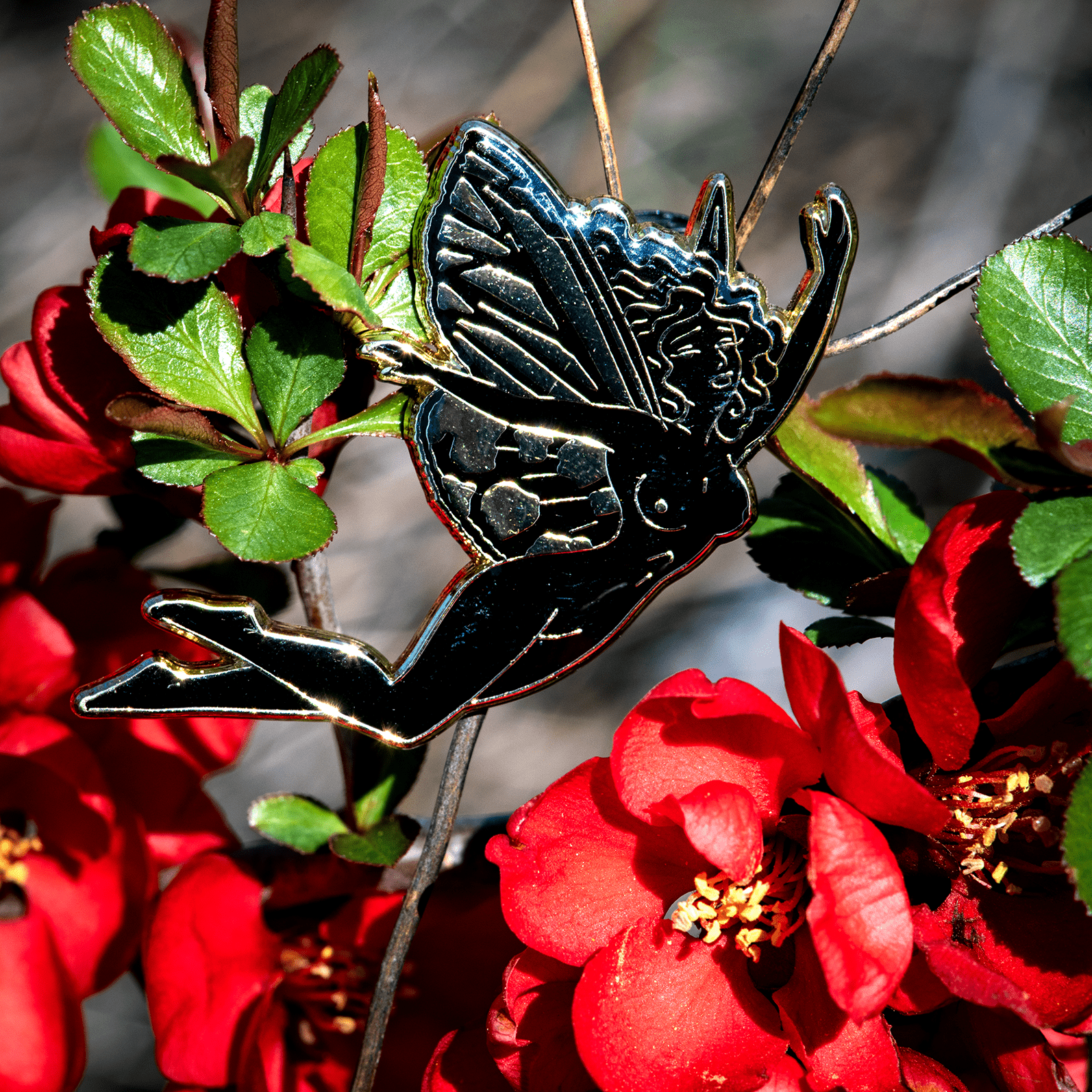 "Tigra" Moth Fairy Enamel Pin | Blackout by The Roving House