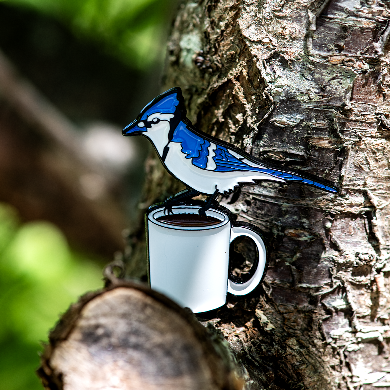 Blue Jay Coffee Club Enamel Pin by The Roving House