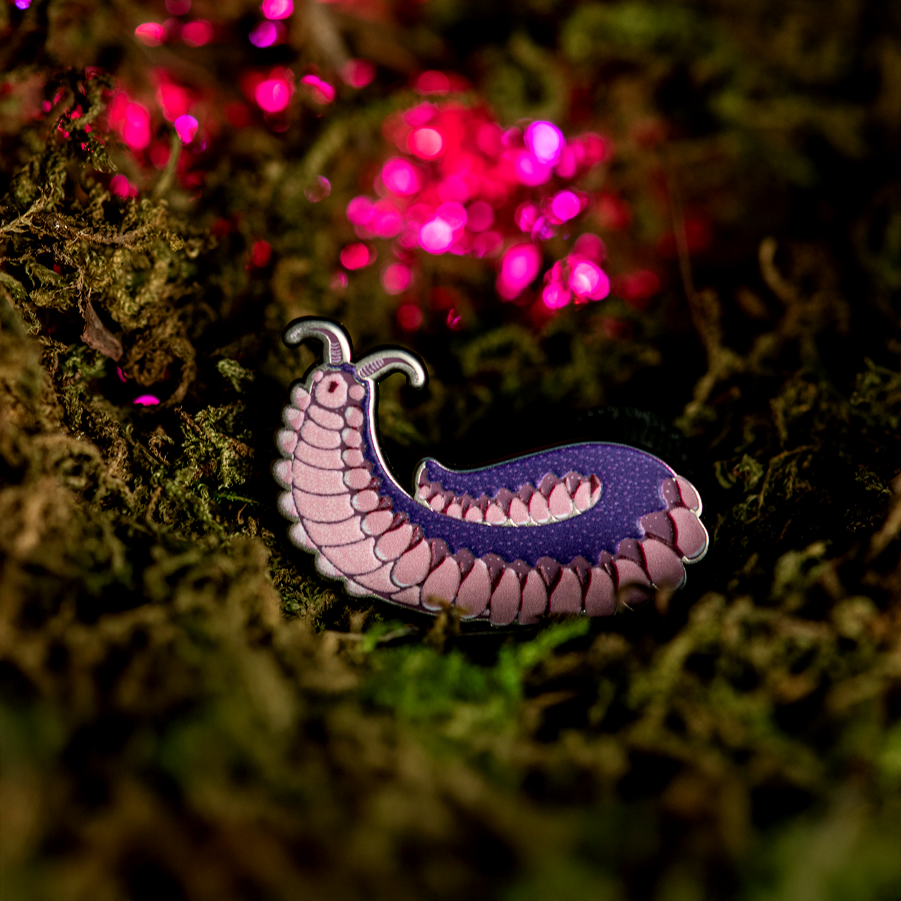 Brazilian Purple Velvet Worm Enamel Pin
