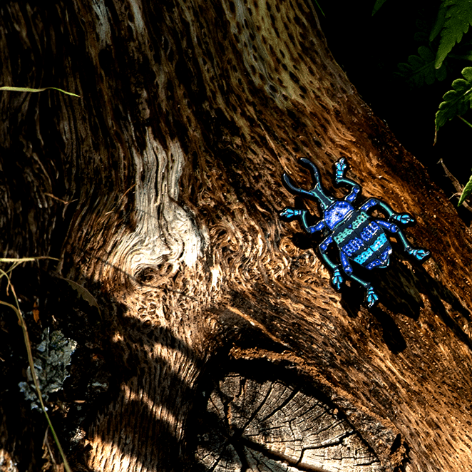 Schoenner's Blue Weevil Enamel Pin by The Roving House