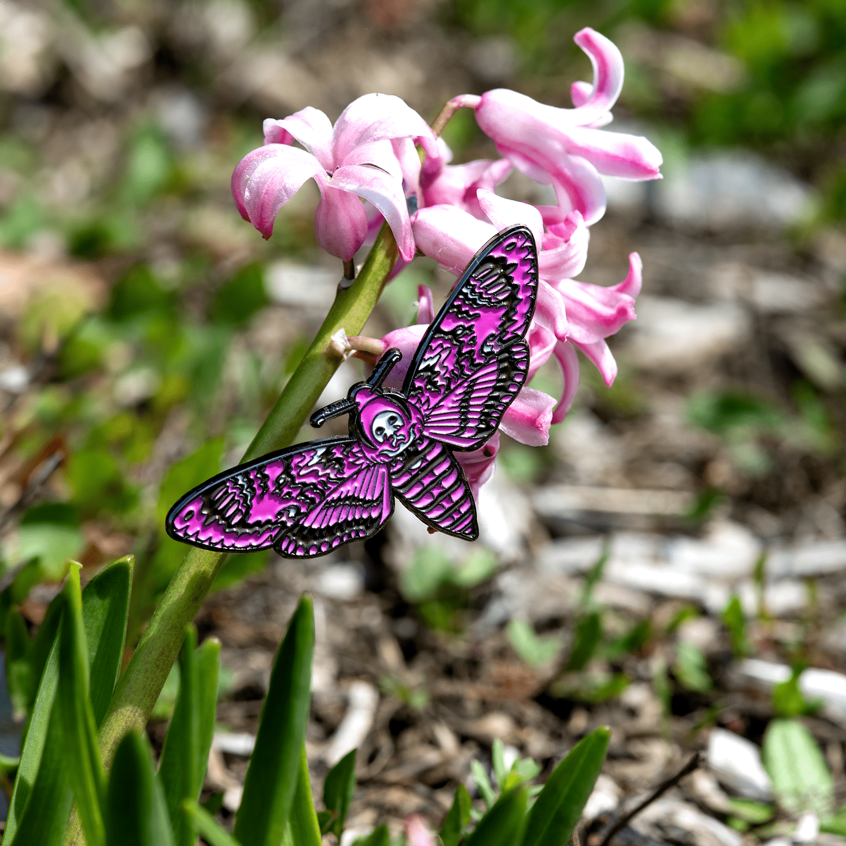 Death's Head Hawkmoth Enamel Pin | "Bubblegum Goth" by The Roving House