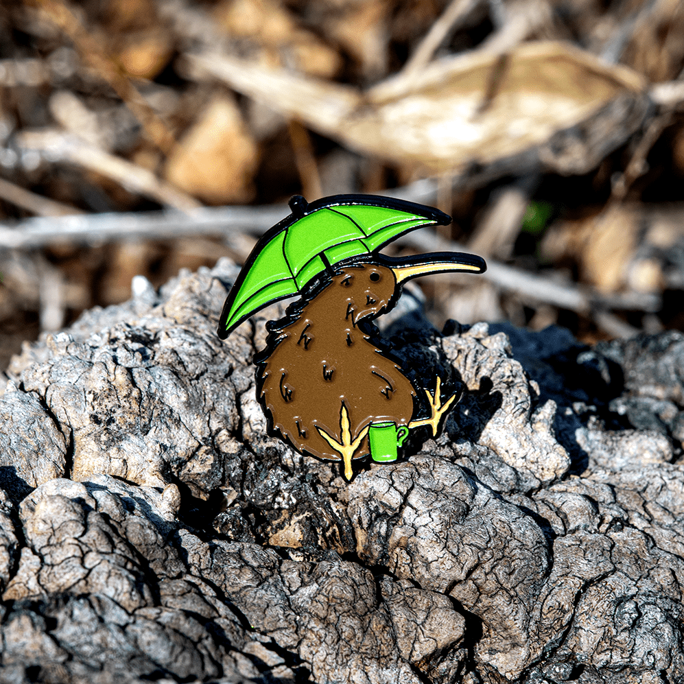 Derek the Kiwi Bird | Coffee Club Enamel Pin by The Roving House
