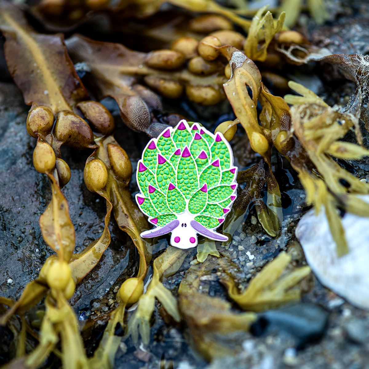Leaf Sheep Nudibranch Enamel Pin by The Roving House