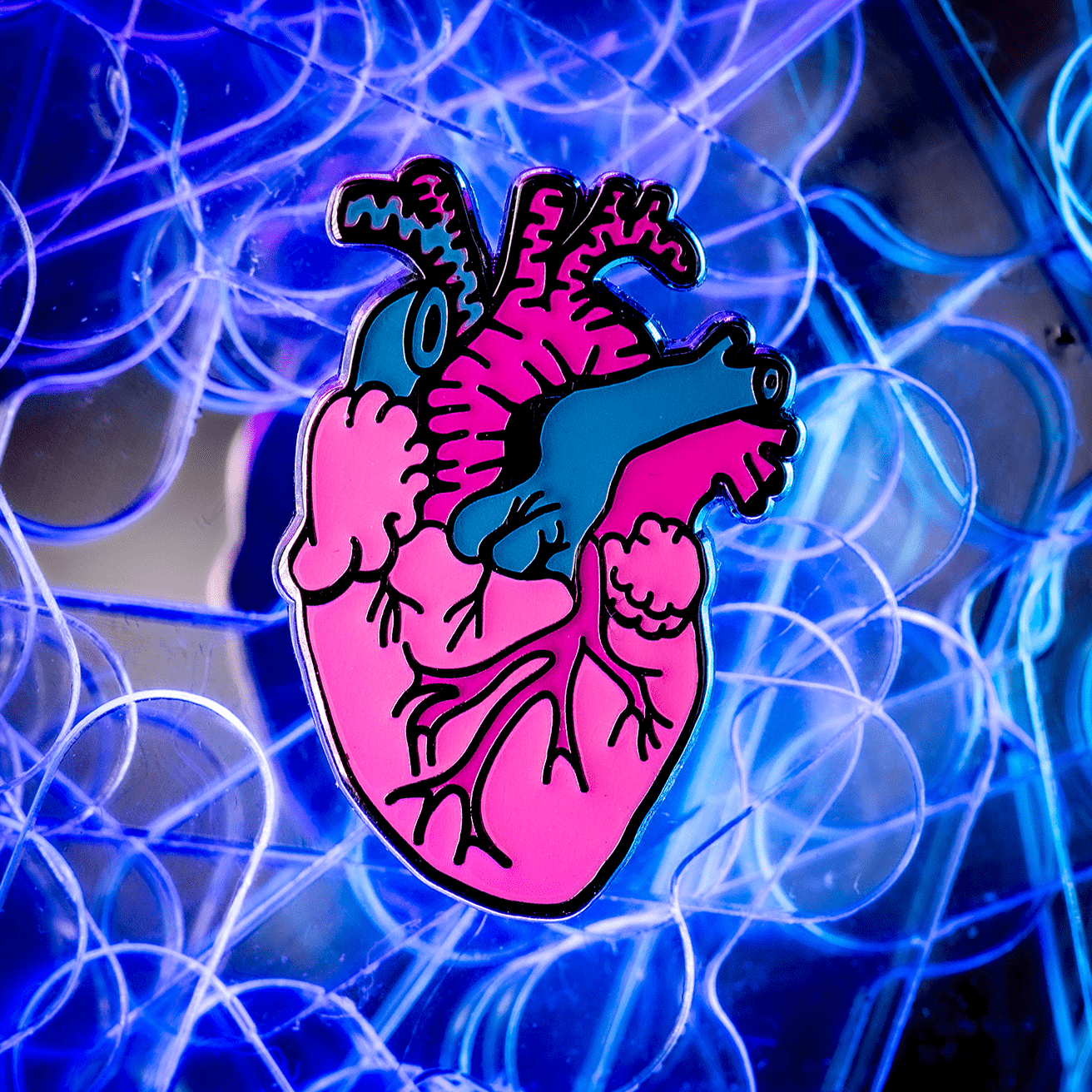 Anatomical Heart Enamel Pin | Neon Nights by The Roving House