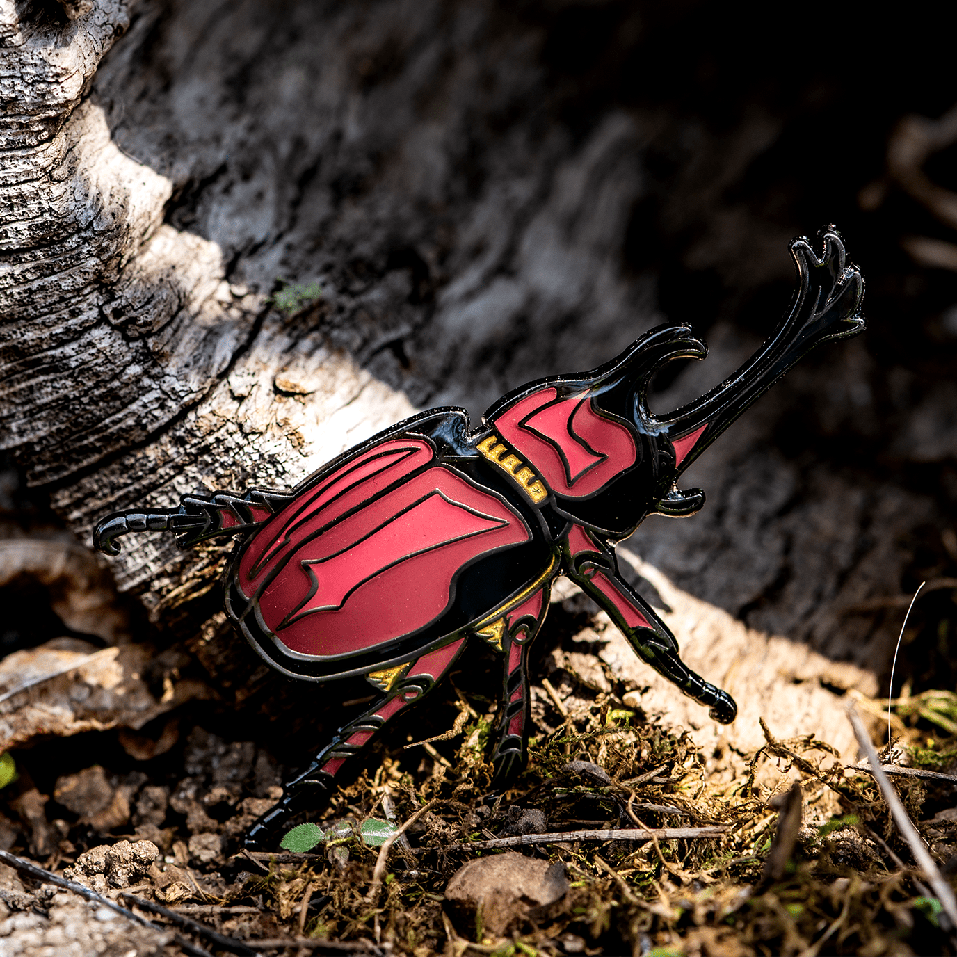 Japanese Rhinoceros Beetle Enamel Pin by The Roving House