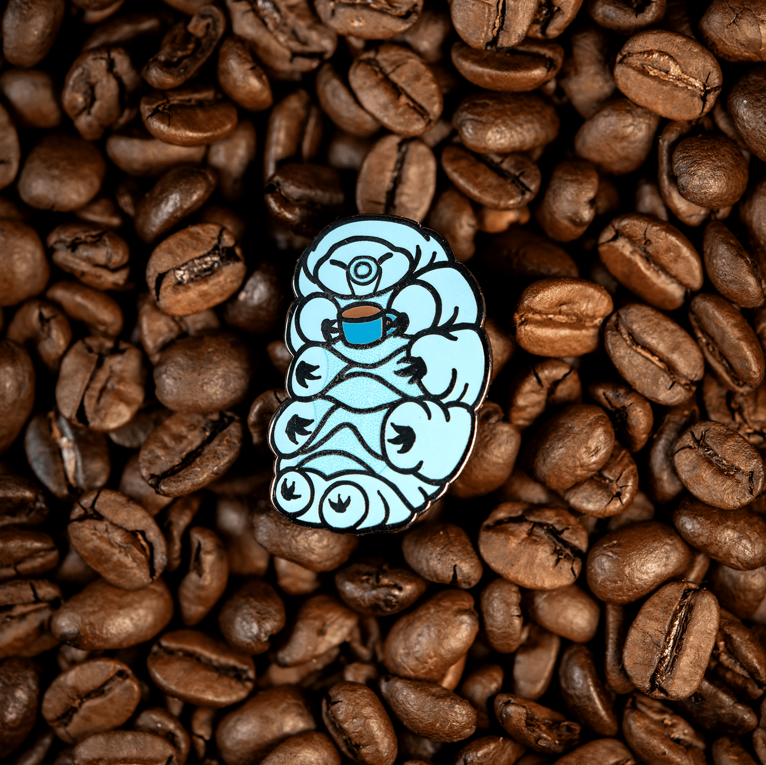 Bulletpoof Björn the Tardigrade | Coffee Club Enamel Pin by The Roving House