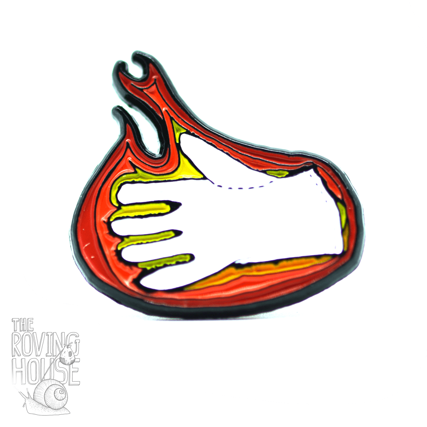 Flaming Glove Enamel Pin