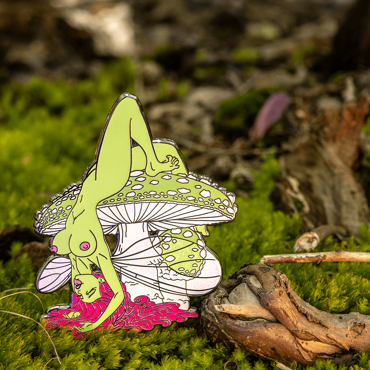 Nude Fairy & Mushroom Pin - "Aposeme" by The Roving House