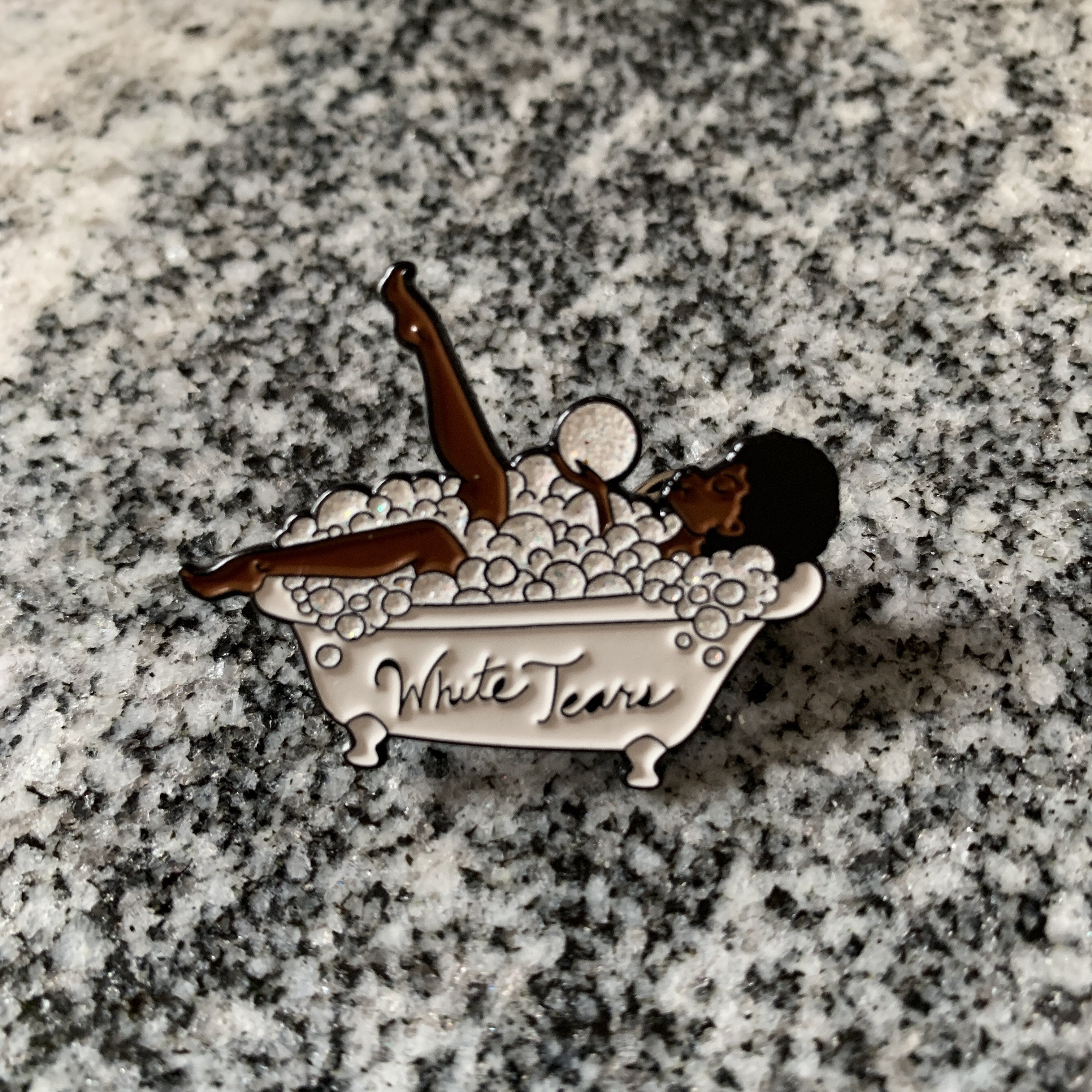 White Tears Enamel Pin