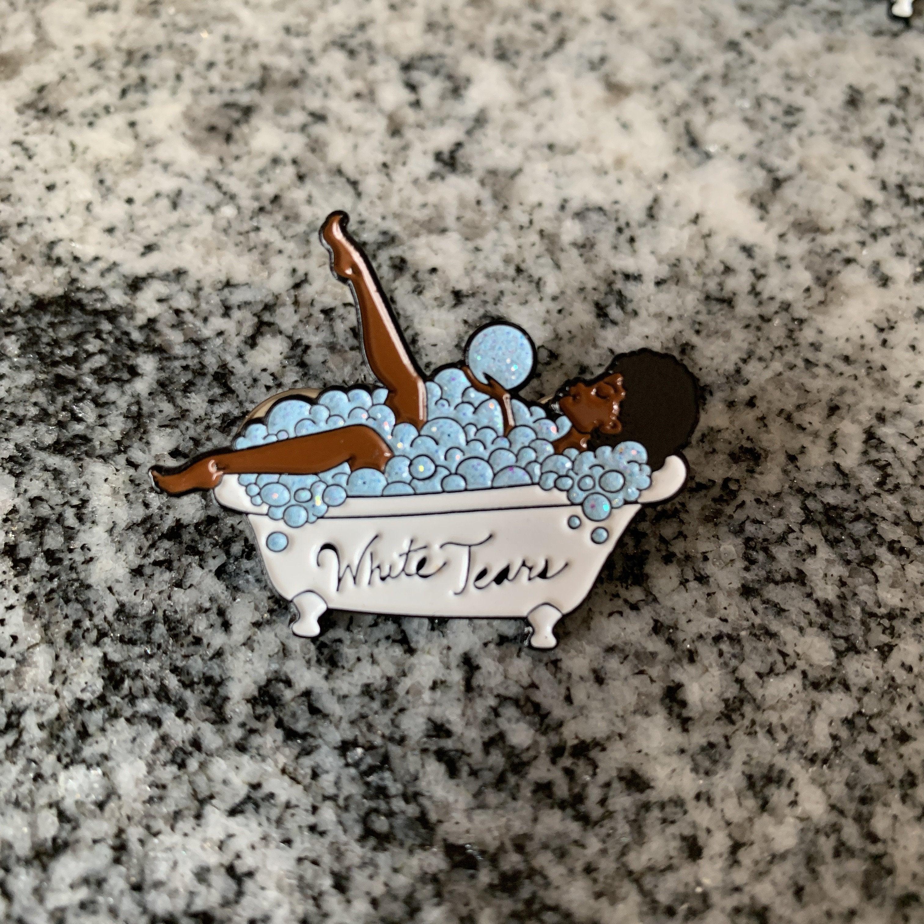 White Tears Enamel Pin