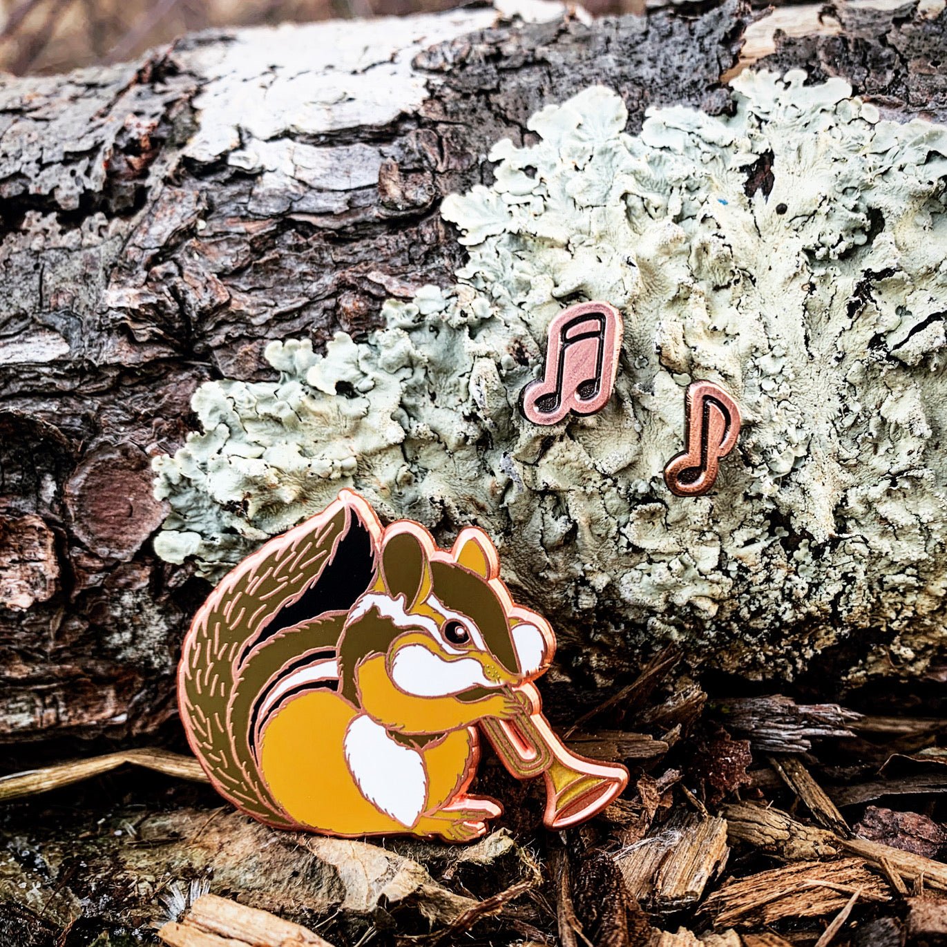 The Bugler Chipmunk Enamel Pin by The Roving House