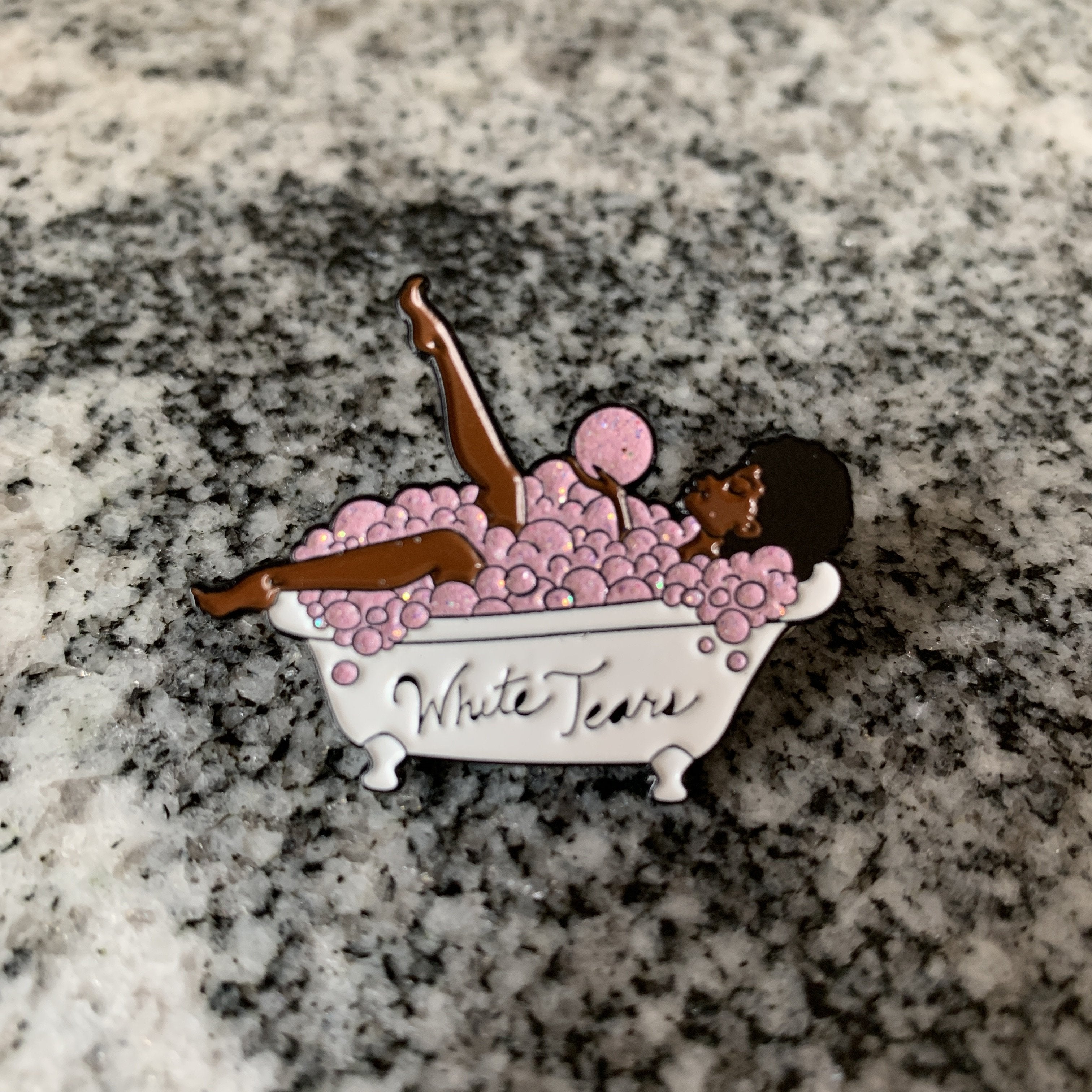 White Tears Enamel Pin