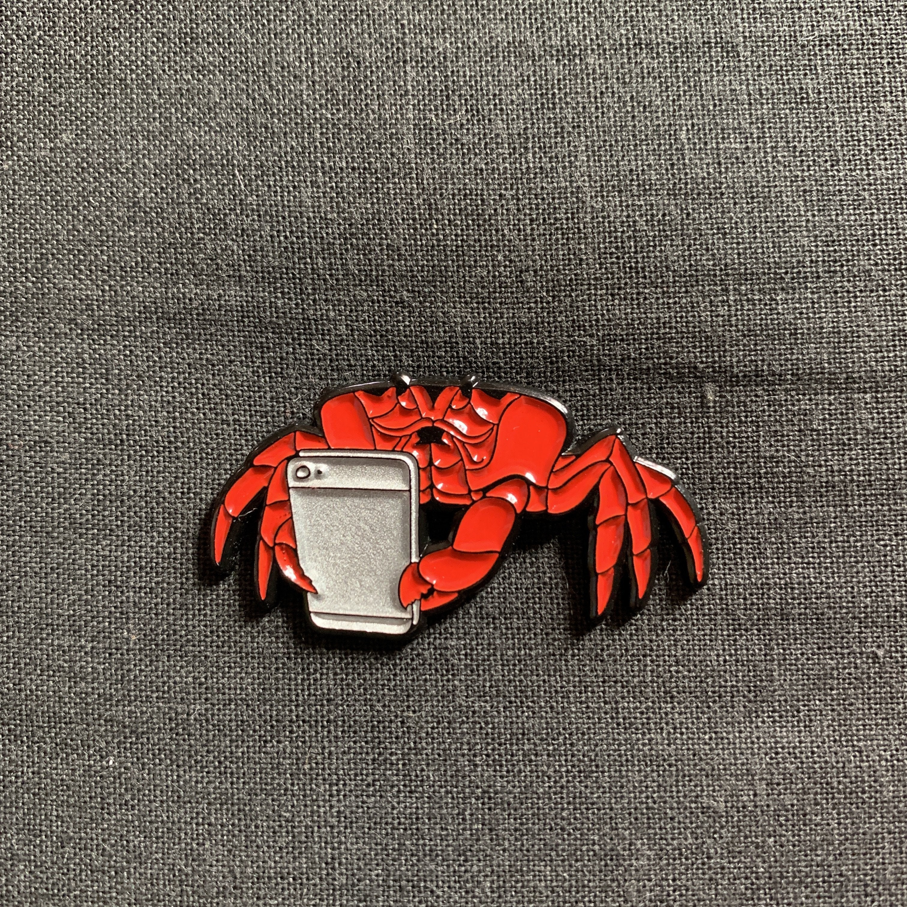 Crab Chat Enamel Pin