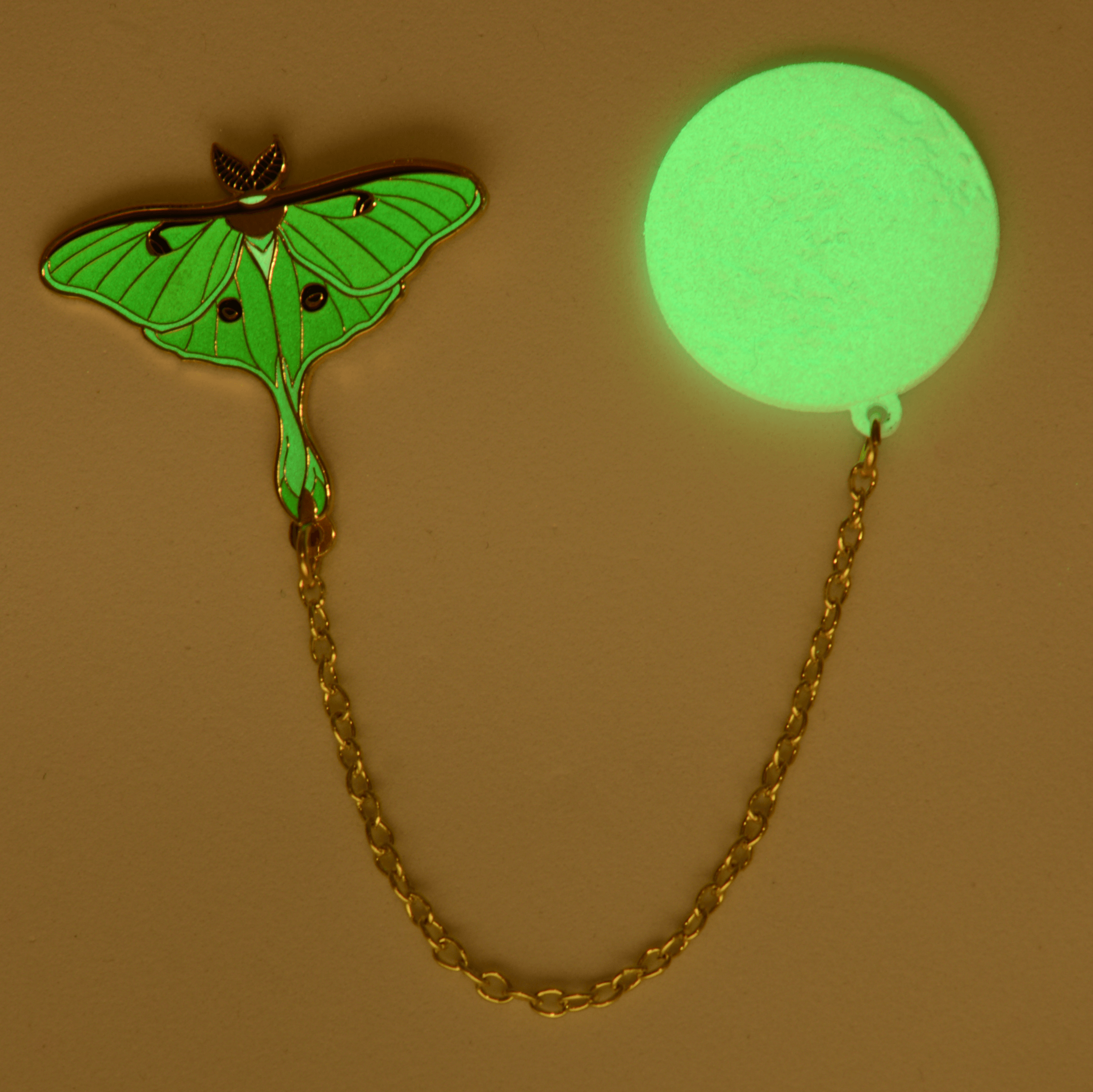 Moth & Moon Enamel Pin - Limited Edition